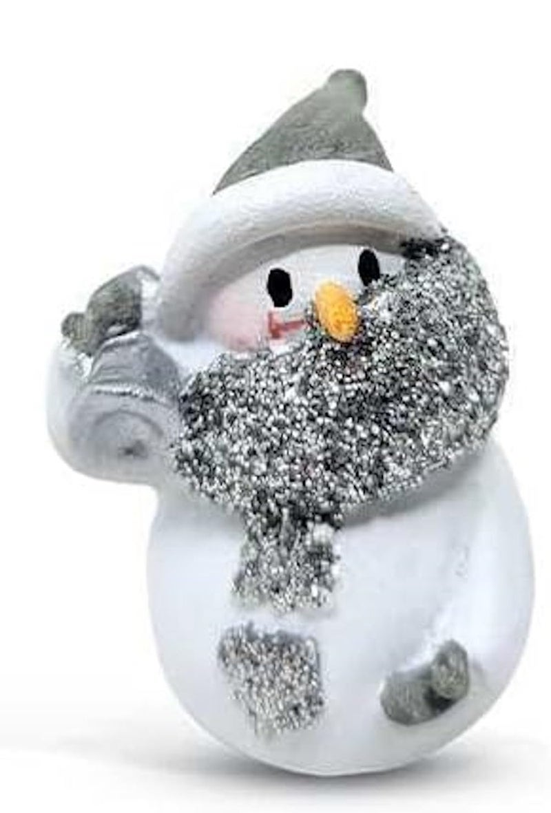 Ganz 1.5" Miniature Glittered Snowman Figurines - Set of 4 Assorted Styles - Image 2